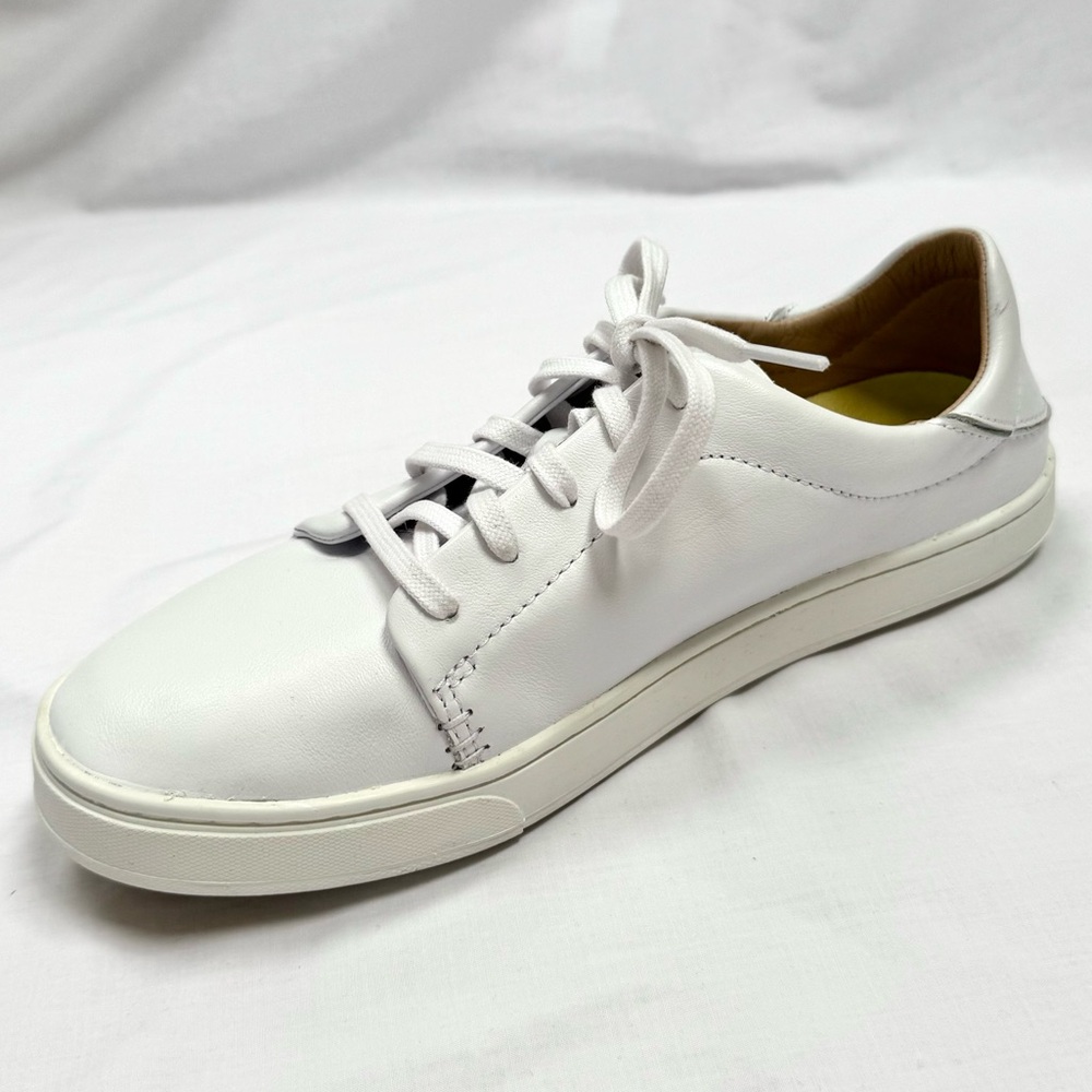 New OluKai Pehuea Li Ili Leather Women’s Slip On In Sneakers Shoes 8.5 White NIB - Picture 5 of 12
